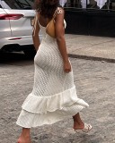 Bohemian Beach Ruffle Knit Maxi Dress