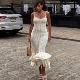 Bohemian Beach Ruffle Knit Maxi Dress