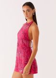 Sequined Embroidered Halter Dress