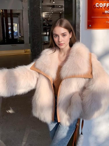 Luxury Faux Fox Fur Coat