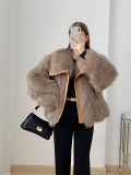 Luxury Faux Fox Fur Coat