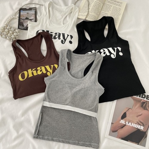 Printed Sleeveless Sports Tank Top