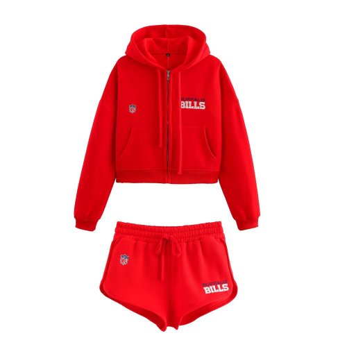 Buffalo Bills Embroidered Hoodie & Shorts Set