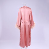 Seductive Satin Robe 3-Piece Loungewear Set