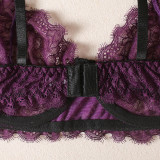 Lace Underwire Bralette and Thong Set