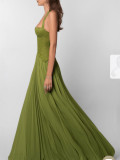 Fashionable Sexy Backless Halter Neck Ruched Dress