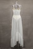 Floral Lace A-Line Sheer Strap Dress