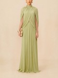 Cross Sleeve Slim Fit Evening Dress