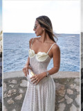 Floral Lace A-Line Sheer Strap Dress