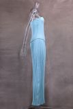 Strapless Twisted Knit Maxi Dress with Side Slit
