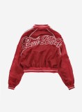 Retro Embroidered Baseball Jacket for Women