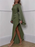 Asymmetrical Shoulder Dress
