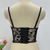 Unique Lace Bodysuit with Floral Embroidery for Nightclubs