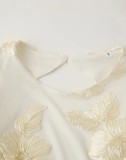 Fashionable Sexy Jacquard Floral Slim-Fit Bell Sleeve Dress