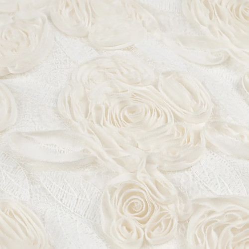 3D Rose Appliqué Ruffle Hem Spliced Cami Dress