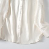 Fashionable Casual Batwing Sleeve Satin Shirt