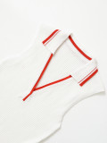 Sleeveless Ribbed Polo Knit Top