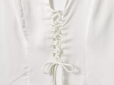 Stylish Satin Tie-Front Flare Shirt