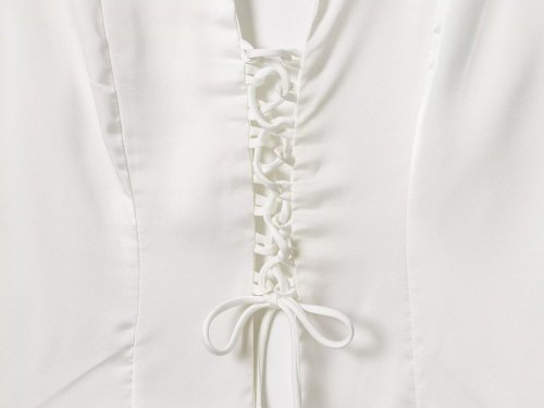 Stylish Satin Tie-Front Flare Shirt