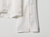 Stylish Satin Tie-Front Flare Shirt