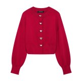 Unique Heart Button Knit Cardigan