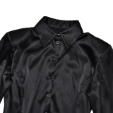 Chic Solid Color Single-Breasted Button-Up Shirt for Women
