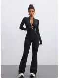 Sexy Peach Butt Lift Bodysuit with Flared Legs