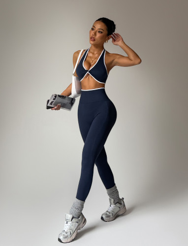 Seamless Color-Block Yoga Set for Women