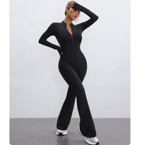 Sexy Peach Butt Lift Bodysuit with Flared Legs