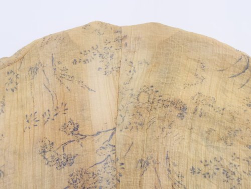 Chic Vintage Lantern Sleeve Deep V-Neck Printed Top