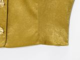 Elegant Satin Top with Gold Button Accents & Wide-Leg Pants