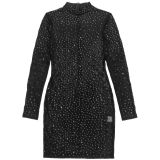 Exquisite Sheer Mesh Rhinestone Dress with Short Skirt