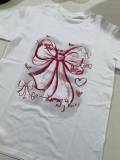 Summer Bowknot Short Sleeve Round Neck Blouse for Women