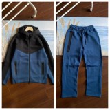 Collaborative Streetwear Zip-Up Hooded Jacket and Straight Pants Sports Leisure Set