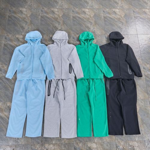Collaborative Streetwear Zip-Up Hooded Jacket and Straight Pants Sports Leisure Set
