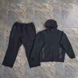 Collaborative Streetwear Zip-Up Hooded Jacket and Straight Pants Sports Leisure Set