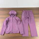 Collaborative Streetwear Zip-Up Hooded Jacket and Straight Pants Sports Leisure Set