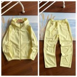 Collaborative Streetwear Zip-Up Hooded Jacket and Straight Pants Sports Leisure Set