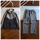 Collaborative Streetwear Zip-Up Hooded Jacket and Straight Pants Sports Leisure Set