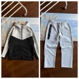 Collaborative Streetwear Zip-Up Hooded Jacket and Straight Pants Sports Leisure Set