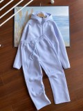 Collaborative Streetwear Zip-Up Hooded Jacket and Straight Pants Sports Leisure Set