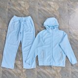 Collaborative Streetwear Zip-Up Hooded Jacket and Straight Pants Sports Leisure Set