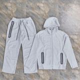 Collaborative Streetwear Zip-Up Hooded Jacket and Straight Pants Sports Leisure Set