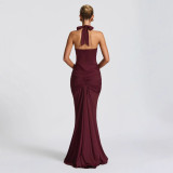 Elegant Backless Halter Bodycon Dress