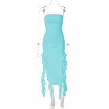 Unique Strapless Asymmetrical Dress