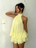 Chiffon Halter Mini Dress
