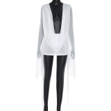 Deep V Neck Slim Fit Sexy Bodycon Mini Dress for Women