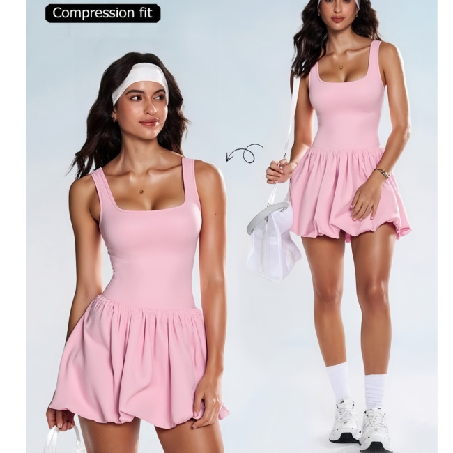 Two-Piece Anti-Exposure Sports Skirt with Pockets for Women