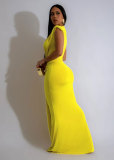 Elegant Deep V-Neck Slim Fit Bodycon Maxi Dress