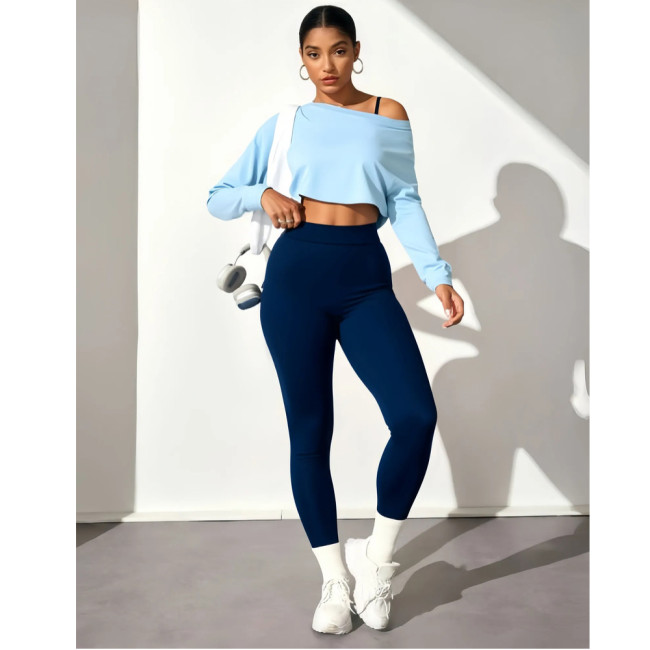 Fashion Seamless Yoga Three-Piece Set with Bra, Leggings, and Long Sleeve Top